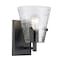 Z-Lite Analia Wall Sconce, 1-Light, 6.5 In.W x 7.5 In.L x 9.25 In.H, Matte Black/Clear Ribbed 1101-1S-MB - alternate 4